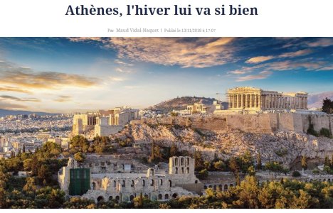 H Le Figaro «πλέκει» το εγκώμιο της χειμερινής Αθήνας